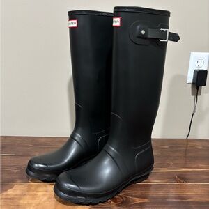 Hunter Black Tall Rain Boots